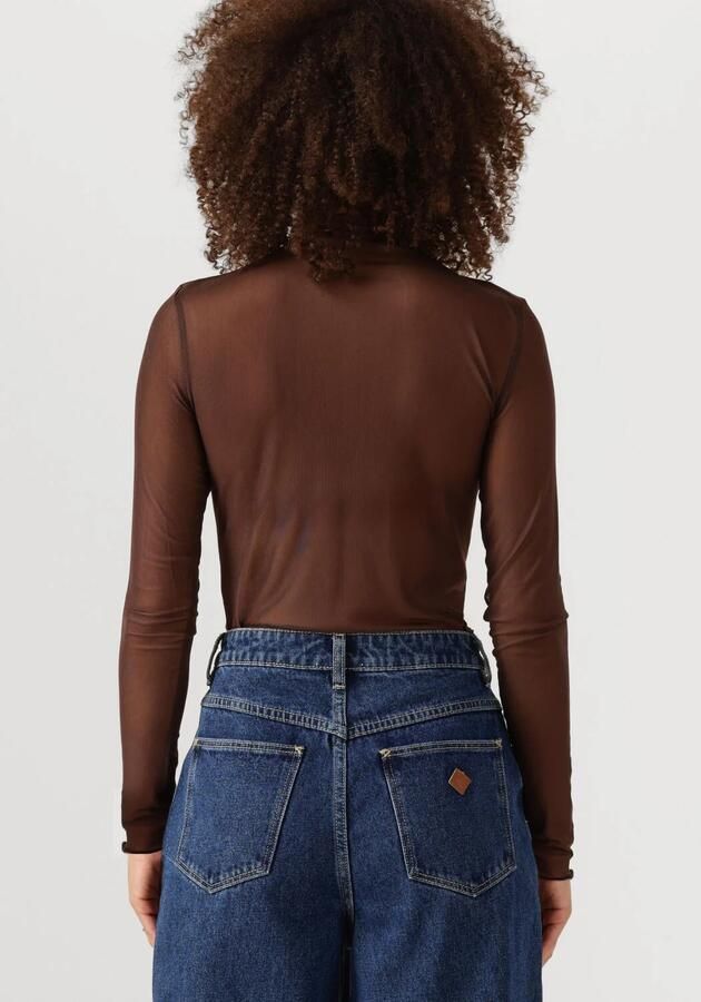 OBJECT Dames Tops & T-shirts Objnela Ls O-neck Mesh Top Rep Bruin - Foto 2