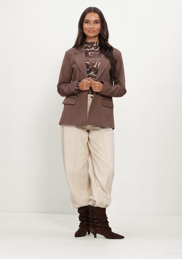 OBJECT Dames Tops & T-shirts Objnela Ls O-neck Mesh Top Rep Bruin - Foto 2