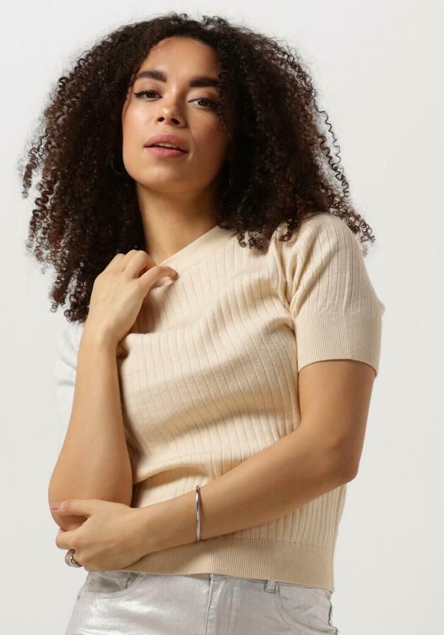 Object Gebreid shirt in zandkleur met structuurmotief model 'Noelle' - Foto 4