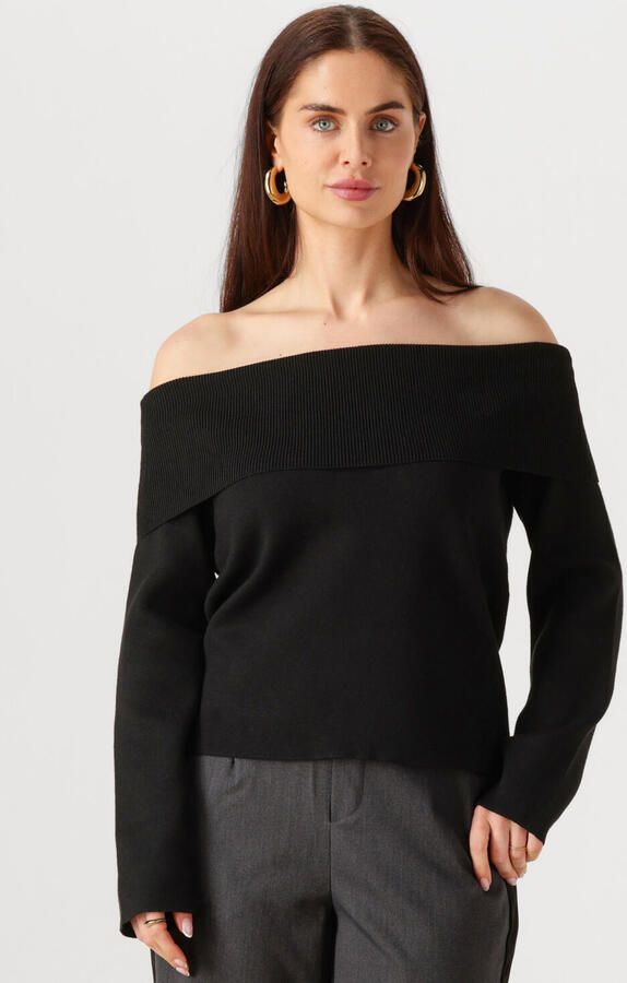 OBJECT Dames Tops & T-shirts Objreynard L s Re Off Shoulder Knit Zwart - Foto 4