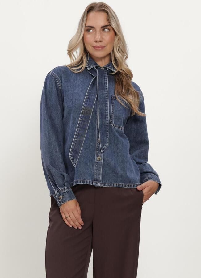 OBJECT Dames Tops & T-shirts Objrosie L s Re Shirt Noos Donkerblauw