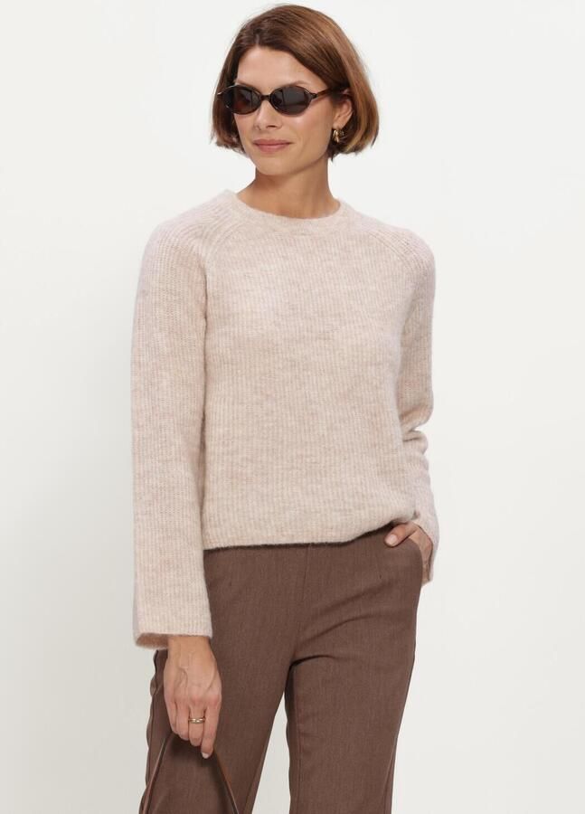 OBJECT Dames Truien & Vesten Objagate O-neck L s Knit Pullover Noos Beige