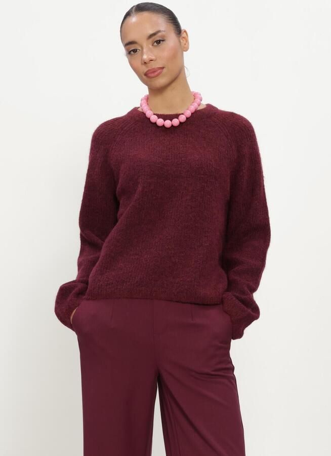OBJECT Dames Truien & Vesten Objagate O-neck L s Knit Pullover Noos Bordeaux
