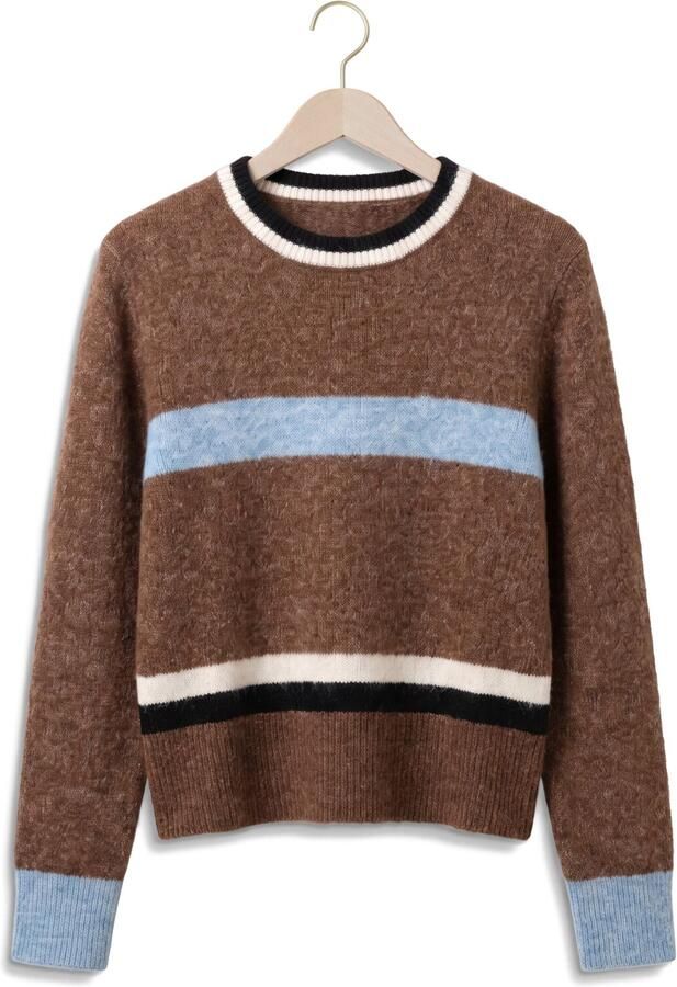 OBJECT Dames Truien & Vesten Objaggie L s Re Knit Pullover Noos Bruin - Foto 4