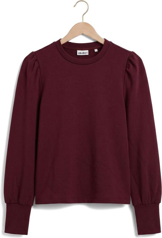 OBJECT Dames Truien & Vesten Objandrea Re L s O-neck Top Bordeaux - Foto 4