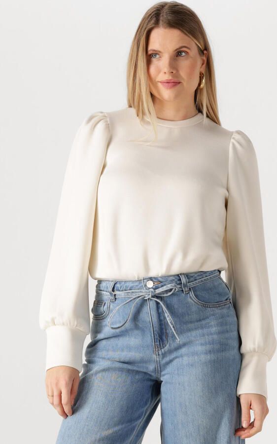 OBJECT Dames Truien & Vesten Objandrea Re L s O-neck Top Gebroken Wit