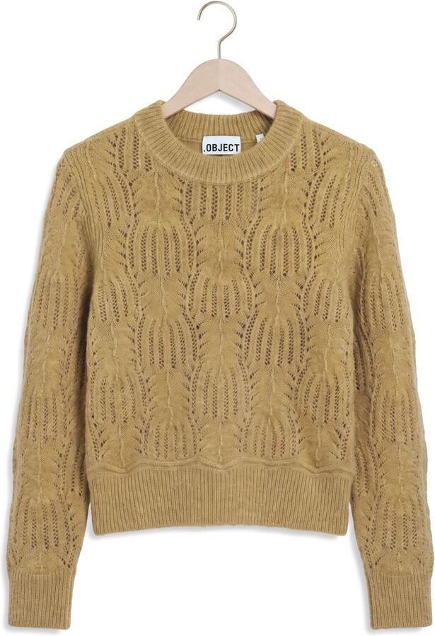 OBJECT Dames Truien & Vesten Objarona L s Re Knit Pullover Oker - Foto 4
