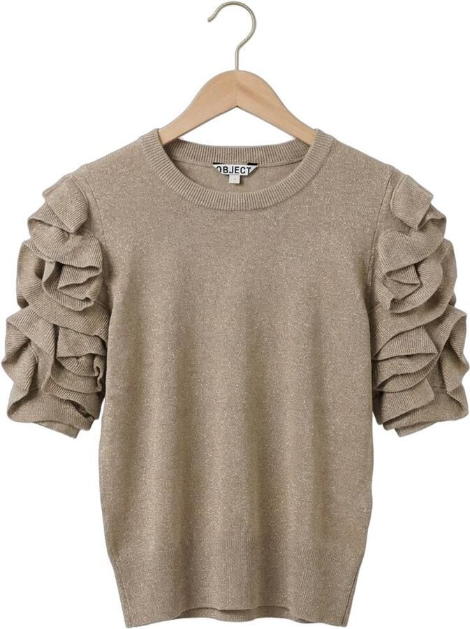 OBJECT Dames Truien & Vesten Objdiandra Knit 2 4 Re Pullover Beige - Foto 2