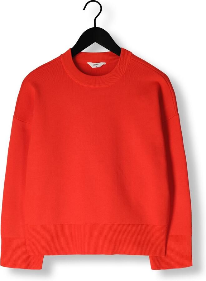 OBJECT Dames Truien & Vesten Objelly L s Oz O-neck Knit Div Rood