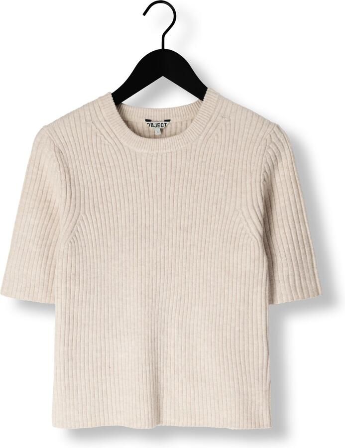 OBJECT Dames Truien & Vesten Objelva 2 4 Re O-neck Knit Beige