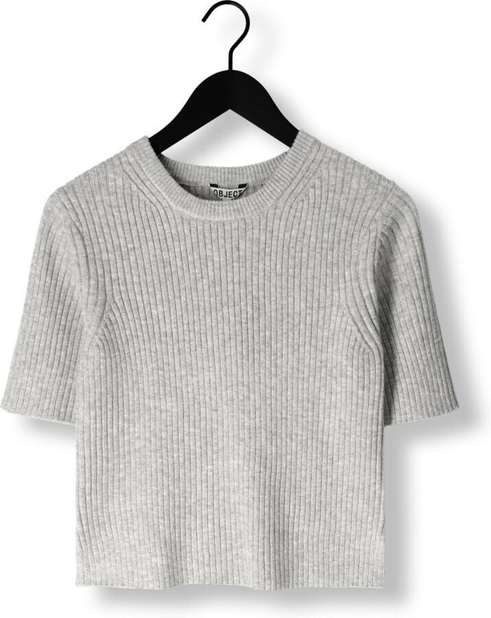 OBJECT Dames Truien & Vesten Objelva 2 4 Re O-neck Knit Grijs