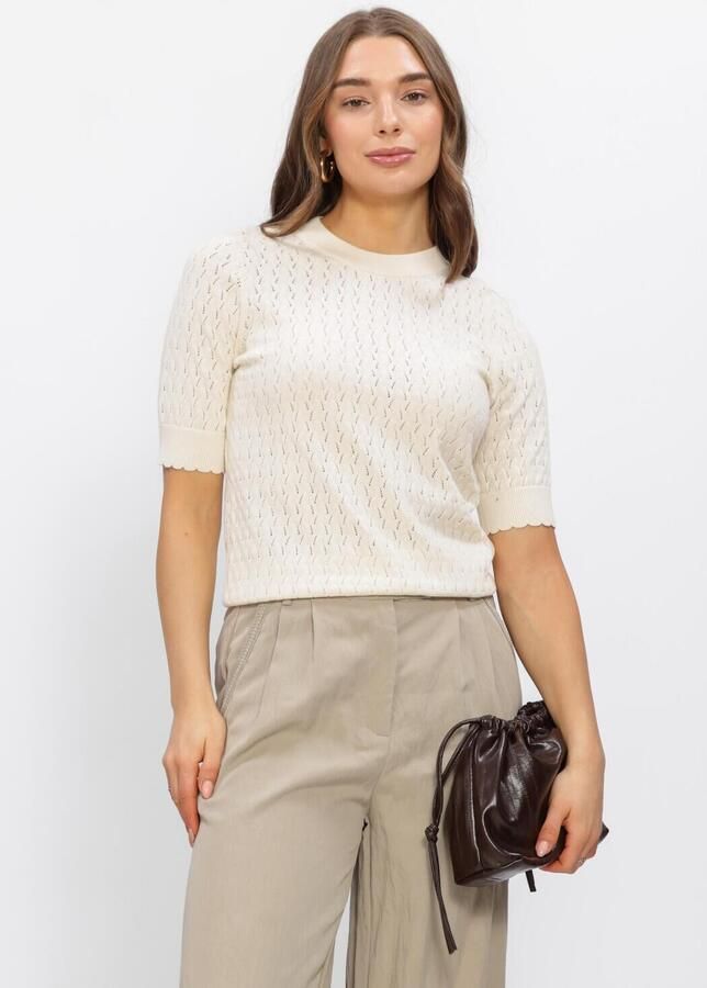 OBJECT Dames Truien & Vesten Objflauny S s Re Knit Top Ecru