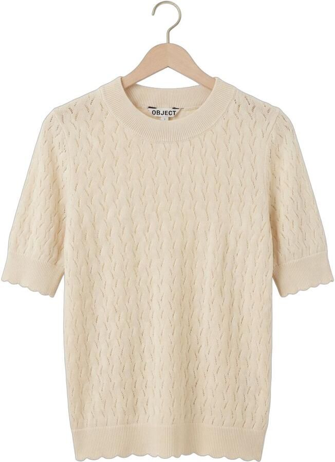 OBJECT Dames Truien & Vesten Objflauny S s Re Knit Top Ecru - Foto 2