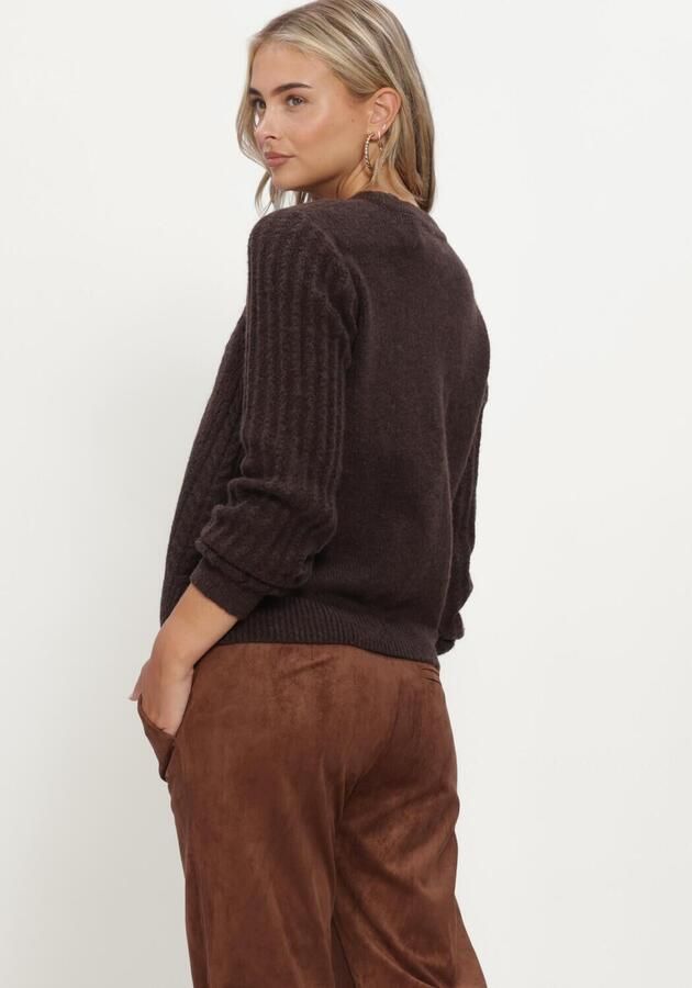 OBJECT Dames Truien & Vesten Objflora Re Ls Knit Button Cardigan Noos Bruin - Foto 2