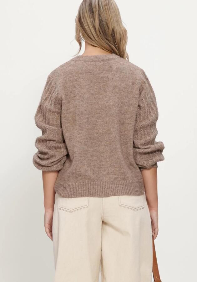 OBJECT Dames Truien & Vesten Objflora Re Ls Knit Button Cardigan Noos Taupe - Foto 3
