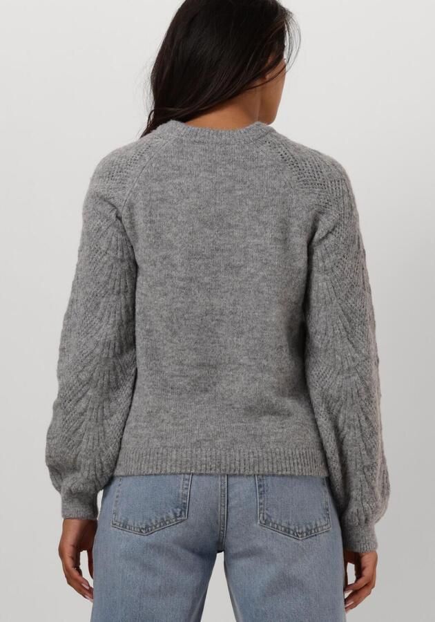 OBJECT Dames Truien & Vesten Objflora Re L s Knit Pullover Grijs
