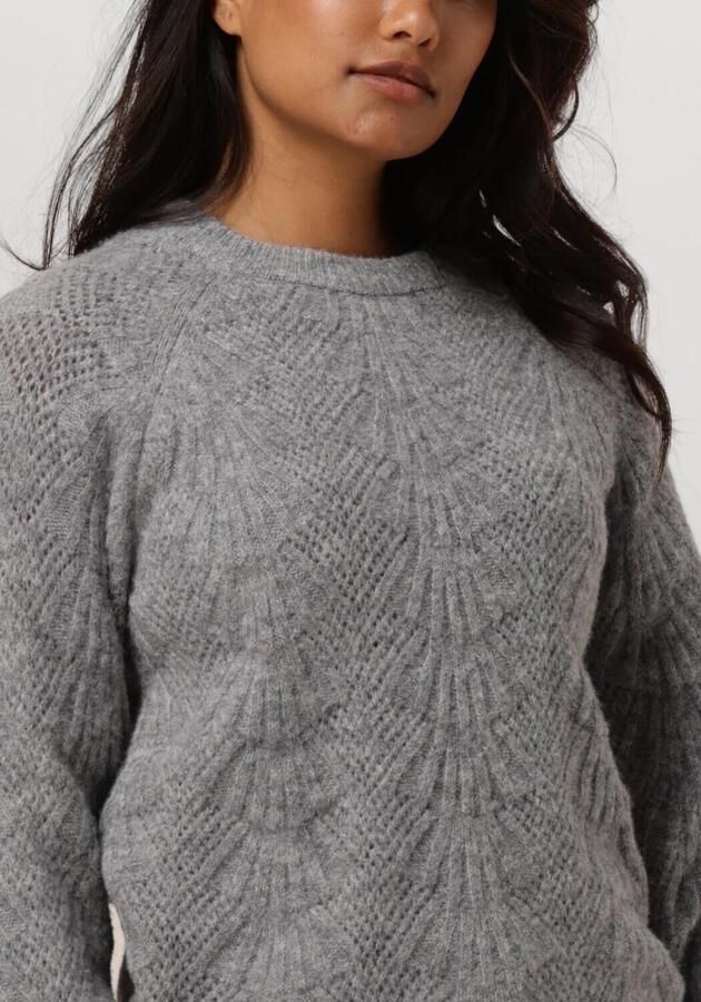 OBJECT Dames Truien & Vesten Objflora Re L s Knit Pullover Grijs - Foto 2