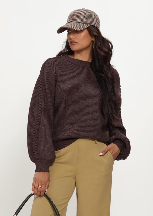 OBJECT Dames Truien & Vesten Objhannah L s Re Knit Pullover Noos Bruin