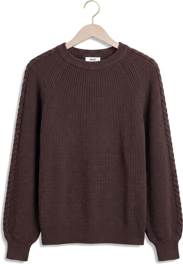 OBJECT Dames Truien & Vesten Objhannah L s Re Knit Pullover Noos Bruin - Foto 4