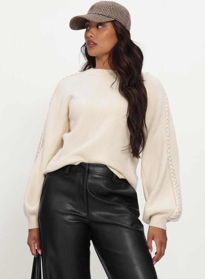 OBJECT Dames Truien & Vesten Objhannah L s Re Knit Pullover Noos Ecru