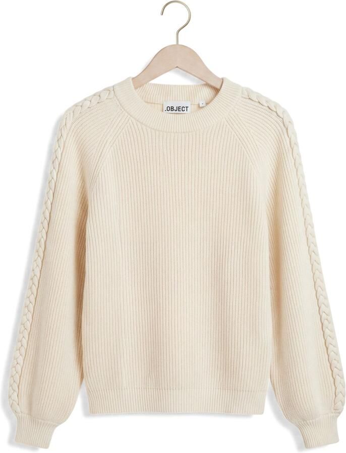 OBJECT Dames Truien & Vesten Objhannah L s Re Knit Pullover Noos Ecru - Foto 2