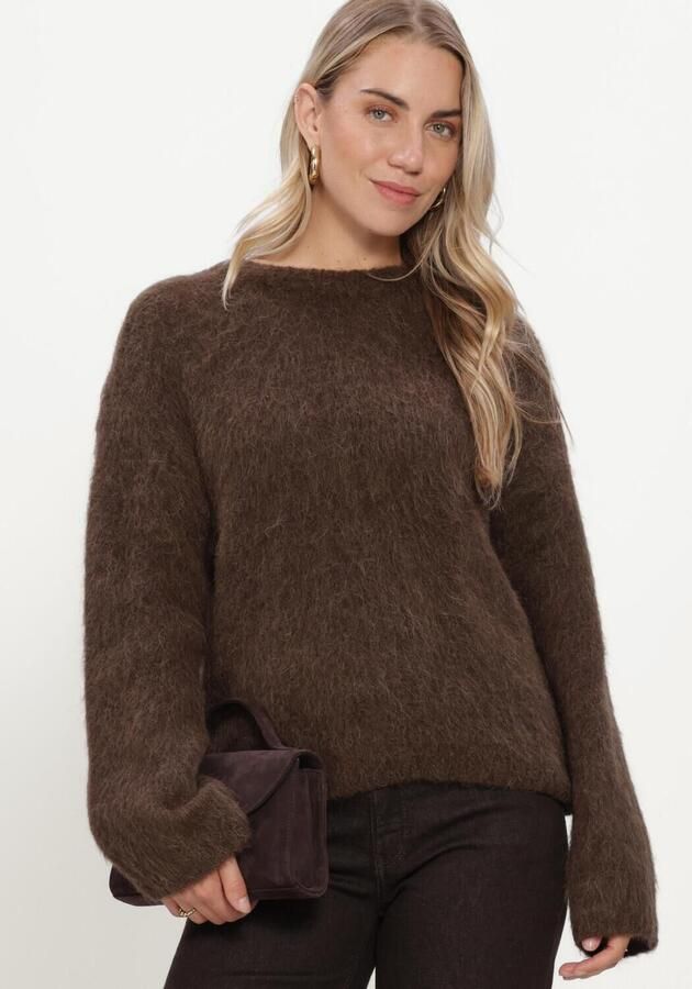 OBJECT Dames Truien & Vesten Objharry L s Lo Knit Pullover Noos Bruin - Foto 4