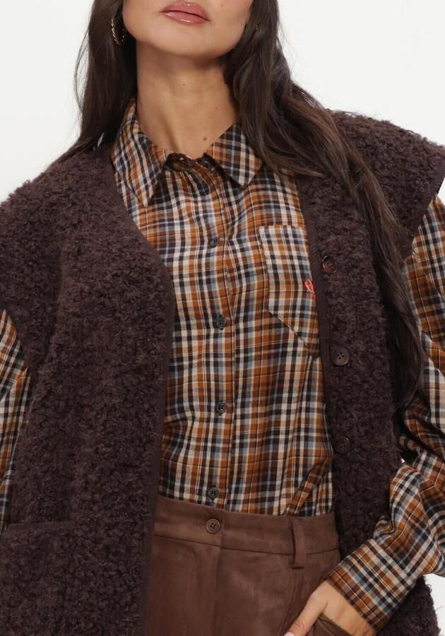OBJECT Dames Truien & Vesten Objiduna Lo Waistcoat Bruin - Foto 3