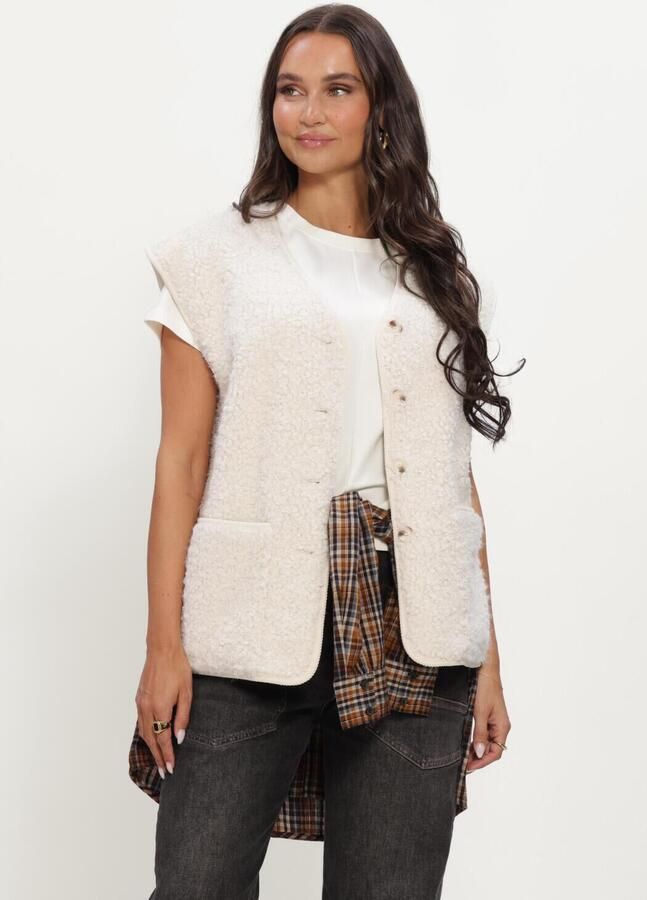 OBJECT Dames Truien & Vesten Objiduna Lo Waistcoat Ecru