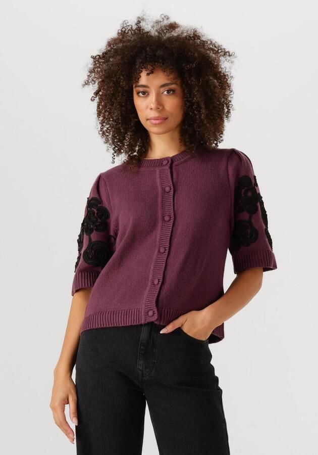 OBJECT Dames Truien & Vesten Objjane 2 4 Re Knit Cardigan Bordeaux - Foto 4