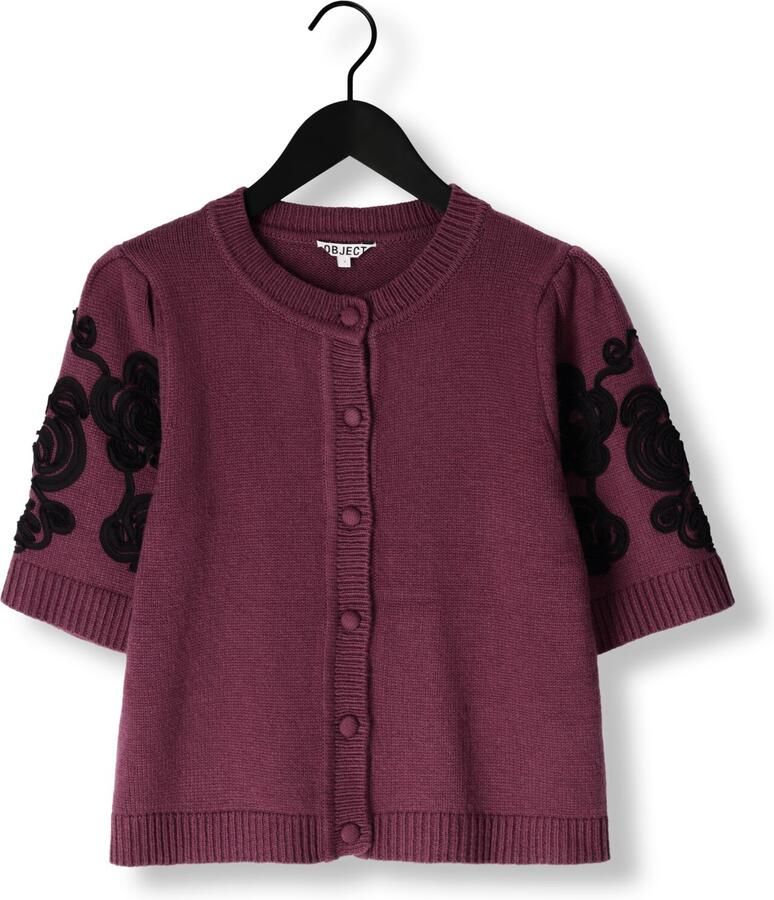 OBJECT Dames Truien & Vesten Objjane 2 4 Re Knit Cardigan Bordeaux
