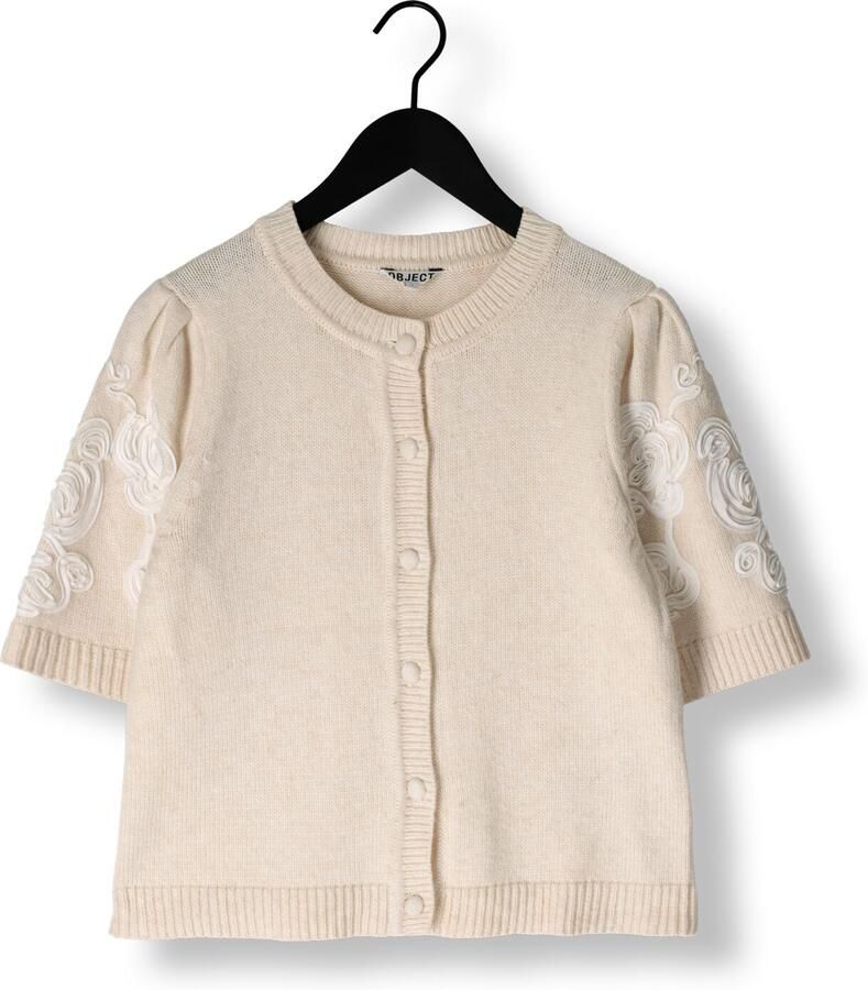 OBJECT Dames Truien & Vesten Objjane 2 4 Re Knit Cardigan Ecru