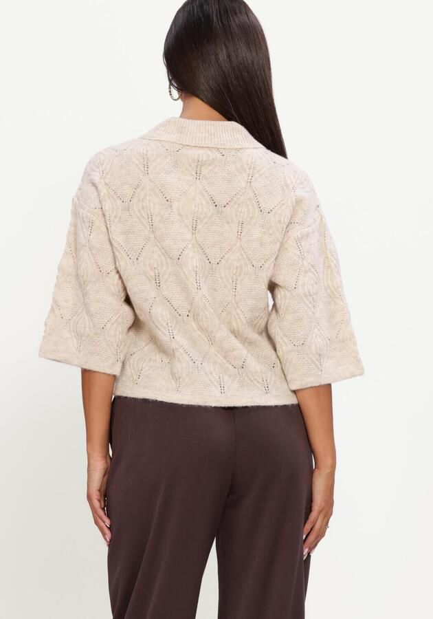 OBJECT Dames Truien & Vesten Objkaisa Flora 3 4 Lo Knit Cardigan Noos Beige - Foto 4