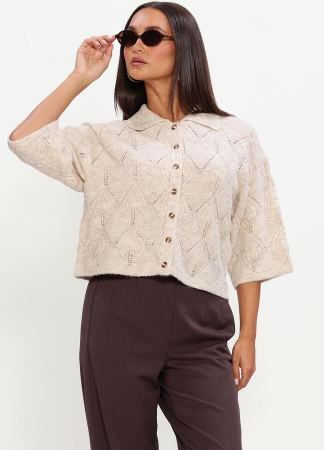 OBJECT Dames Truien & Vesten Objkaisa Flora 3 4 Lo Knit Cardigan Noos Beige - Foto 3