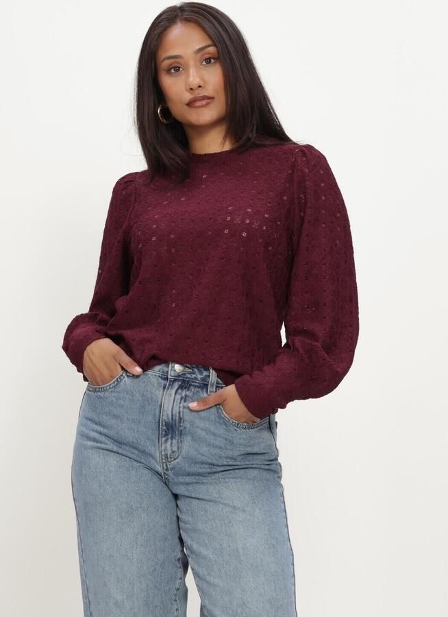 OBJECT Dames Truien & Vesten Objlaila L s Re Top Noos Bordeaux