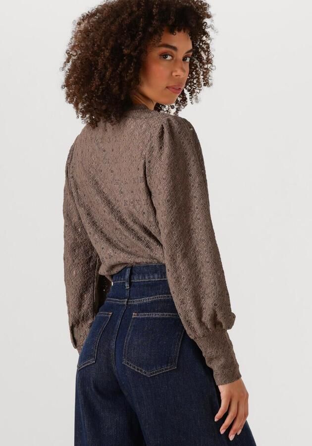 OBJECT Dames Truien & Vesten Objlaila L s Re Top Noos Bruin - Foto 2