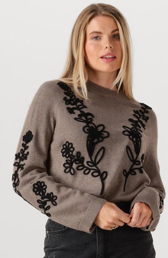 OBJECT Dames Truien & Vesten Objlaney Rubin Ls Pullover Noos Taupe - Foto 4