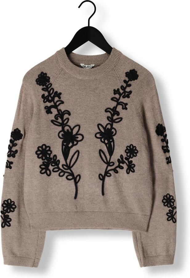 OBJECT Dames Truien & Vesten Objlaney Rubin Ls Pullover Noos Taupe - Foto 2