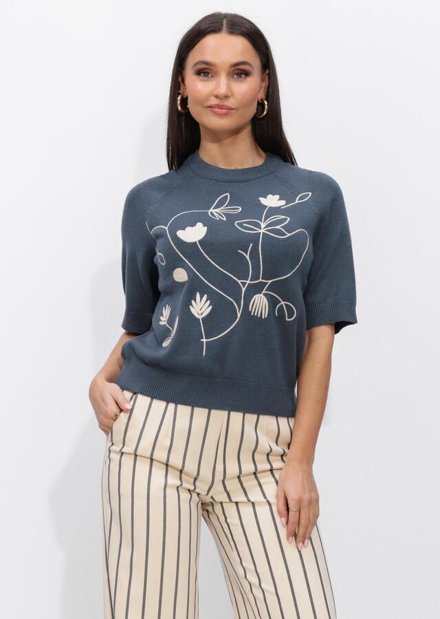 OBJECT Dames Truien & Vesten Objlaney Rubin Ss Pullover Blauw