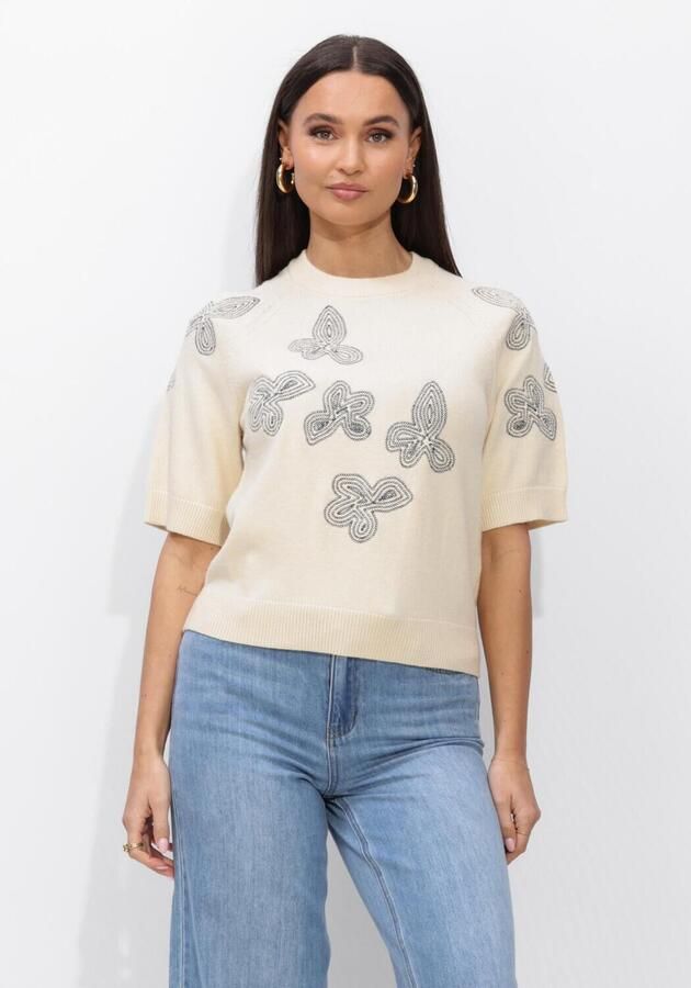 OBJECT Dames Truien & Vesten Objlaney Rubin Ss Pullover Creme
