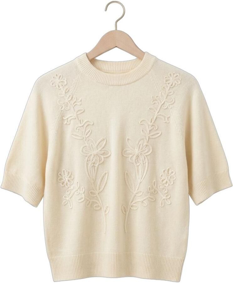 OBJECT Dames Truien & Vesten Objlaney Rubin Ss Pullover Ecru - Foto 2