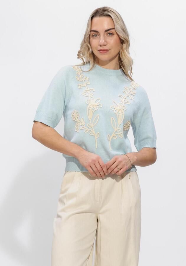 OBJECT Dames Truien & Vesten Objlaney Rubin Ss Pullover Lichtblauw