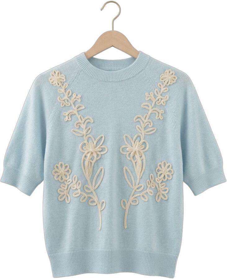 OBJECT Dames Truien & Vesten Objlaney Rubin Ss Pullover Lichtblauw - Foto 2