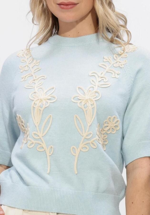 OBJECT Dames Truien & Vesten Objlaney Rubin Ss Pullover Lichtblauw - Foto 4