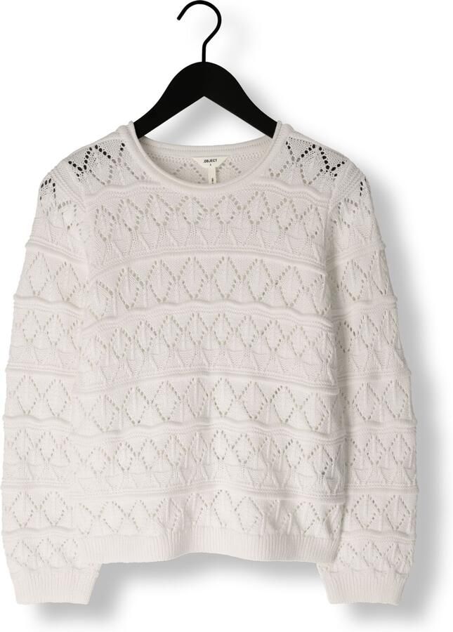 OBJECT Dames Truien & Vesten Objliva L s O-neck Knit Pullover Wit