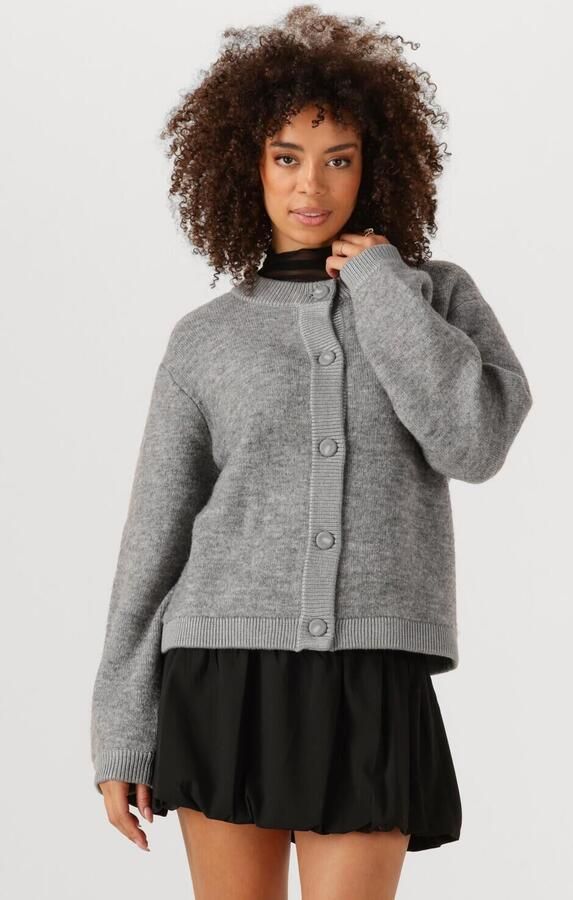 OBJECT Dames Truien & Vesten Objmerle Ls Lo Knit Bomber Grijs - Foto 4