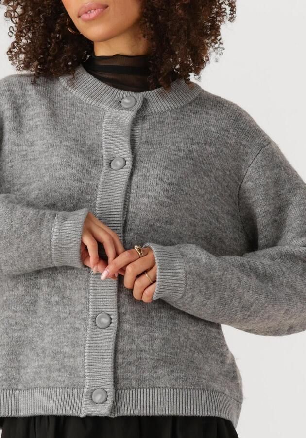 OBJECT Dames Truien & Vesten Objmerle Ls Lo Knit Bomber Grijs - Foto 2