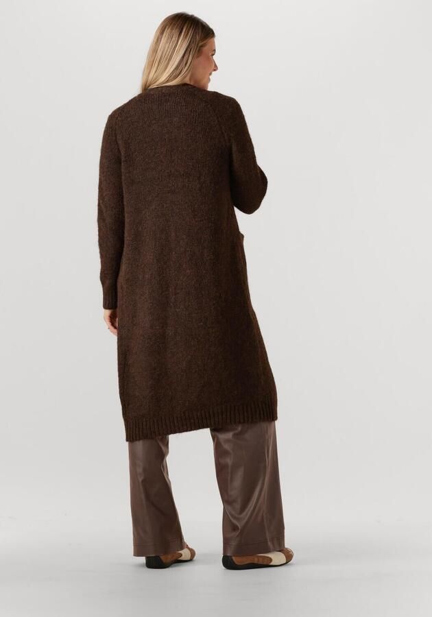 OBJECT Dames Truien & Vesten Objmilu Ls Lo Long Knit Cardigan Bruin