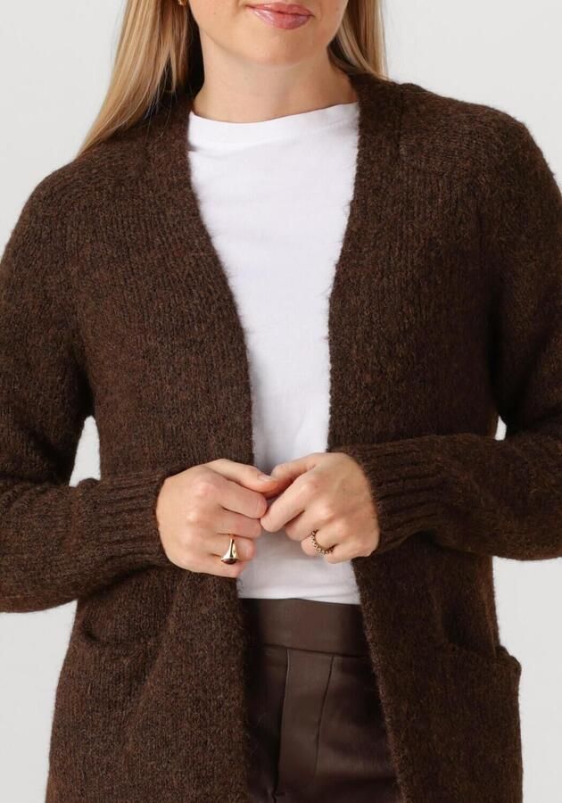 OBJECT Dames Truien & Vesten Objmilu Ls Lo Long Knit Cardigan Bruin - Foto 2