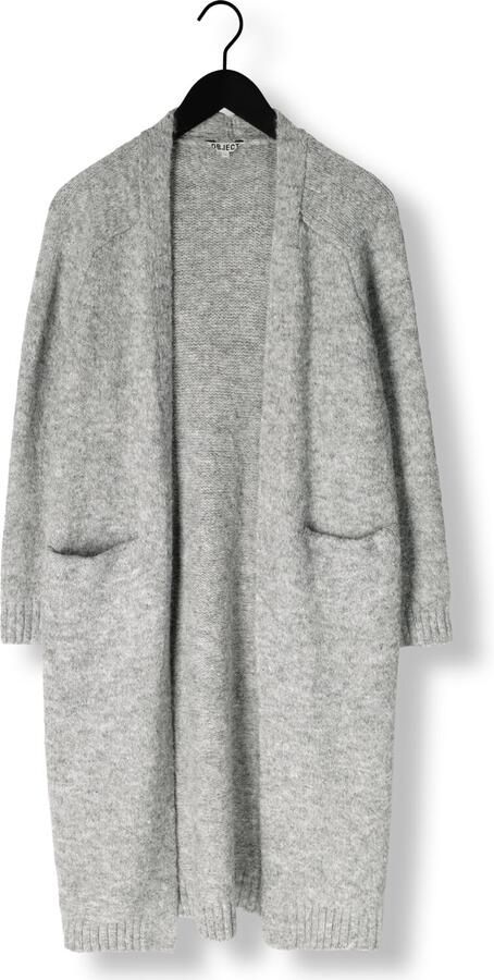 OBJECT Dames Truien & Vesten Objmilu Ls Lo Long Knit Cardigan Lichtgrijs - Foto 3