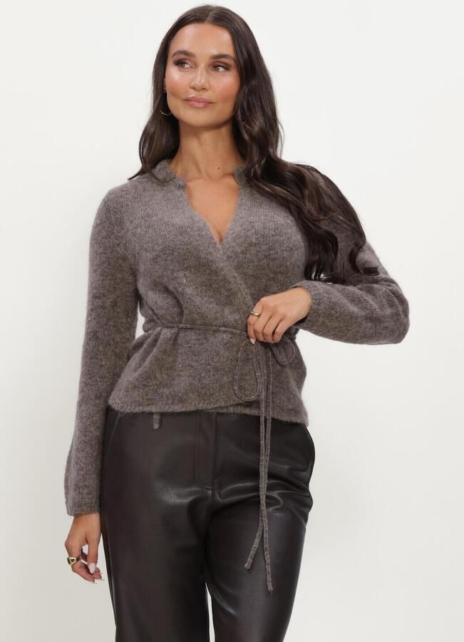 OBJECT Dames Truien & Vesten Objnete L s Re Tie Cardigan Taupe